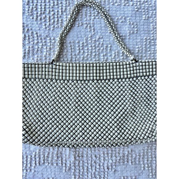 Vintage 1940s Whiting & Davis Purse Alumesh Coin Purse Ivory Metal Mesh - Picture 3 of 12